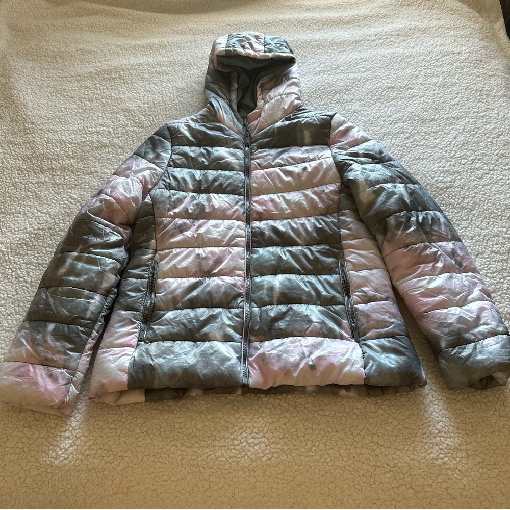 Stylish Pink and Gray Puffer Jacket